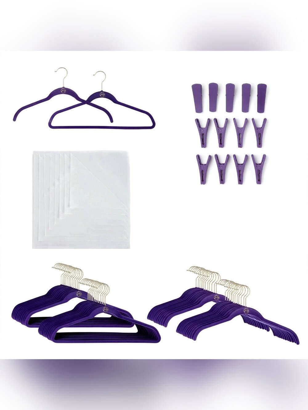 Joy Mangano Huggable Hangers 25-pc Closet Organization Set - Purple